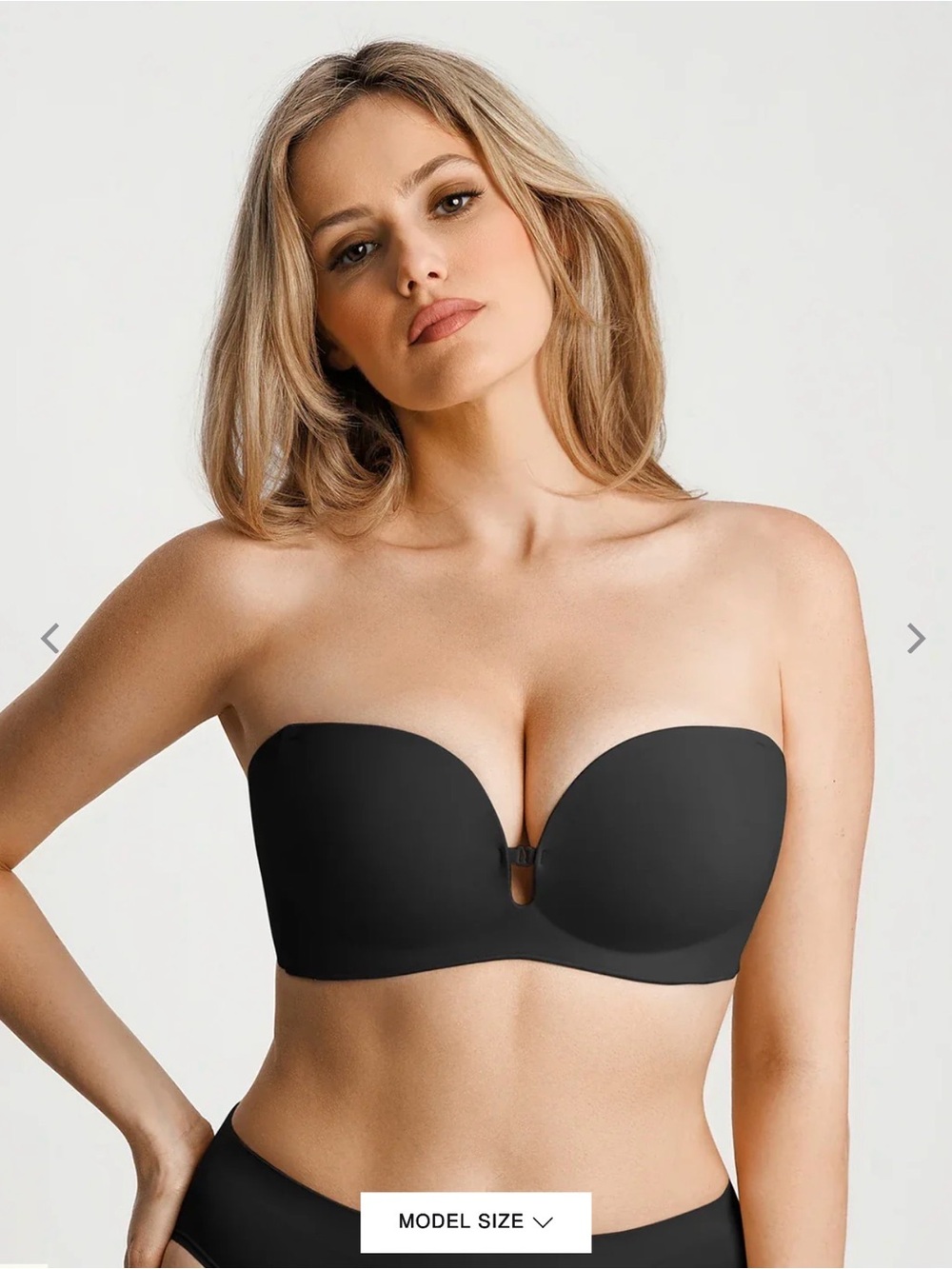 Popilush Seamless Non-Slip Push-Up Shaping Strapless Bra